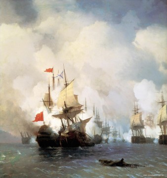 風景 Painting - ヒオススキー海峡のアイヴァゾフスキー海戦（1848年）
